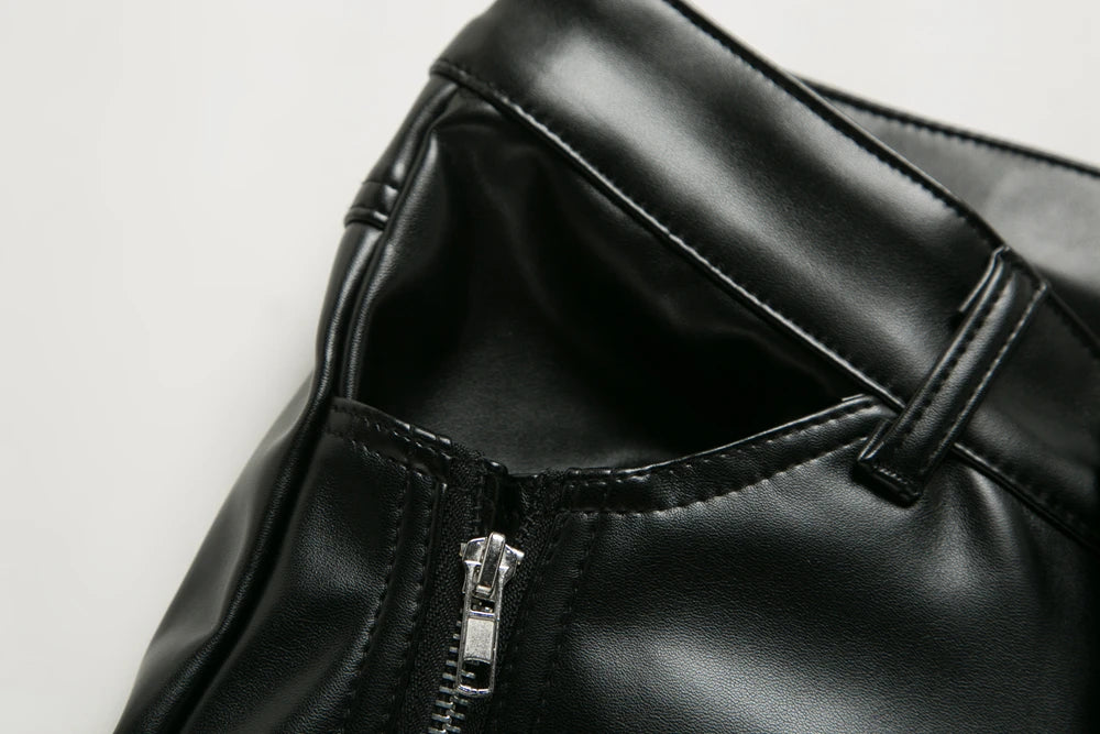 New Winter Men Skinny Biker Pu Leather Pants High Street Fashion Motorcycle Trousers for Male Stage Club Wear