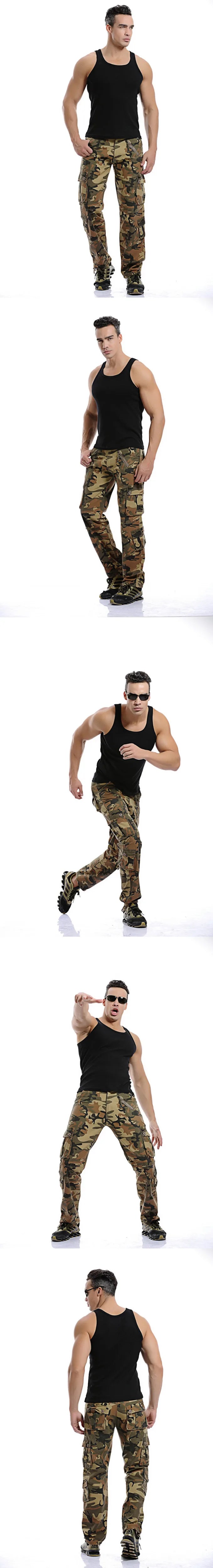 2025 High Quality Men's Cargo Pants Casual Loose Multi Pocket Cotton Pants Long Trousers for Men Camo Joggers Plus Size 28-40