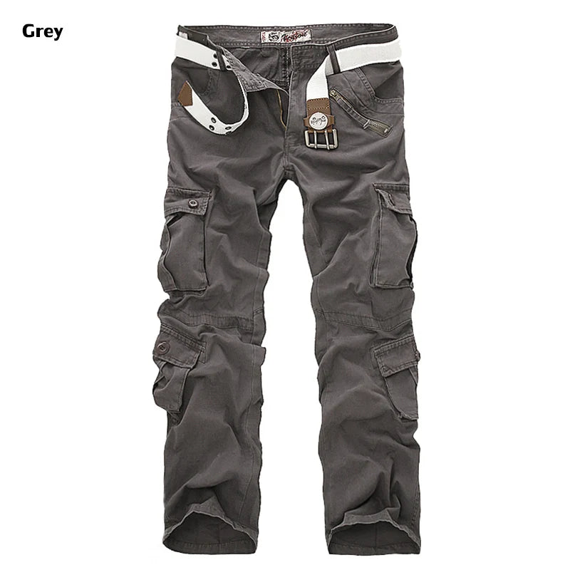 2025 High Quality Men's Cargo Pants Casual Loose Multi Pocket Cotton Pants Long Trousers for Men Camo Joggers Plus Size 28-40