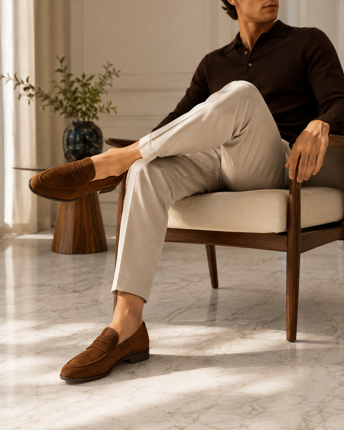 Scalini Milano Suede Penny Loafer