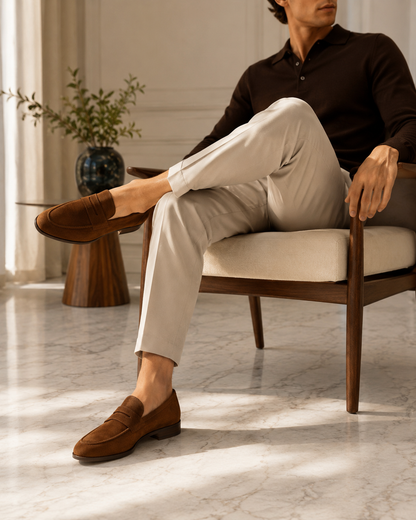 Scalini Milano Suede Penny Loafer