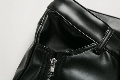 New Winter Men Skinny Biker Pu Leather Pants High Street Fashion Motorcycle Trousers for Male Stage Club Wear