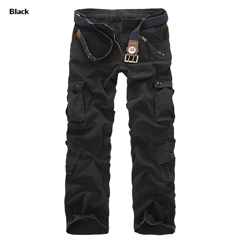 2025 High Quality Men's Cargo Pants Casual Loose Multi Pocket Cotton Pants Long Trousers for Men Camo Joggers Plus Size 28-40
