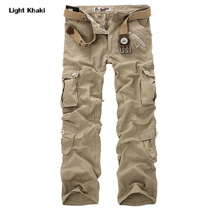 2025 High Quality Men's Cargo Pants Casual Loose Multi Pocket Cotton Pants Long Trousers for Men Camo Joggers Plus Size 28-40
