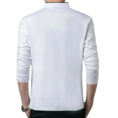 Hot Sale 2026 Spring Mens Tshirt Long Sleeve Stand Basic Solid Blouse Tee Shirt Top Casual Cotton T-shirt Men Undershirt