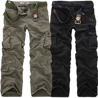 2025 High Quality Men's Cargo Pants Casual Loose Multi Pocket Cotton Pants Long Trousers for Men Camo Joggers Plus Size 28-40