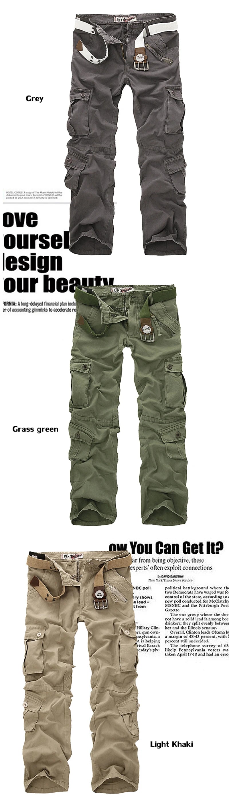 2025 High Quality Men's Cargo Pants Casual Loose Multi Pocket Cotton Pants Long Trousers for Men Camo Joggers Plus Size 28-40
