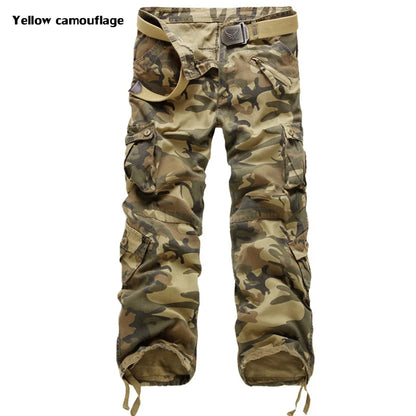 2025 High Quality Men's Cargo Pants Casual Loose Multi Pocket Cotton Pants Long Trousers for Men Camo Joggers Plus Size 28-40
