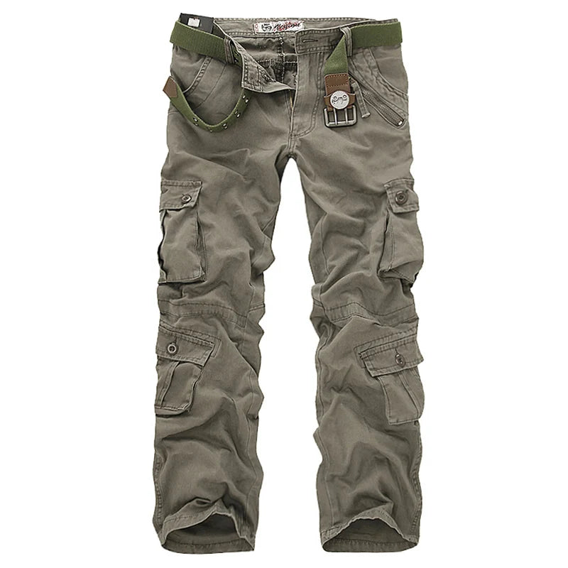 2025 High Quality Men's Cargo Pants Casual Loose Multi Pocket Cotton Pants Long Trousers for Men Camo Joggers Plus Size 28-40
