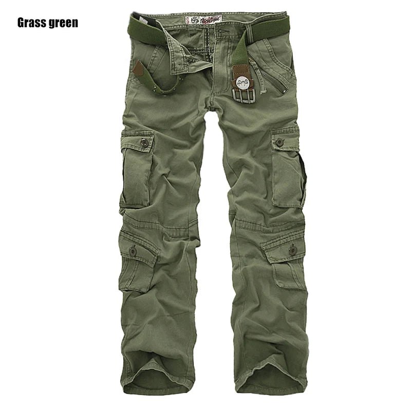 2025 High Quality Men's Cargo Pants Casual Loose Multi Pocket Cotton Pants Long Trousers for Men Camo Joggers Plus Size 28-40