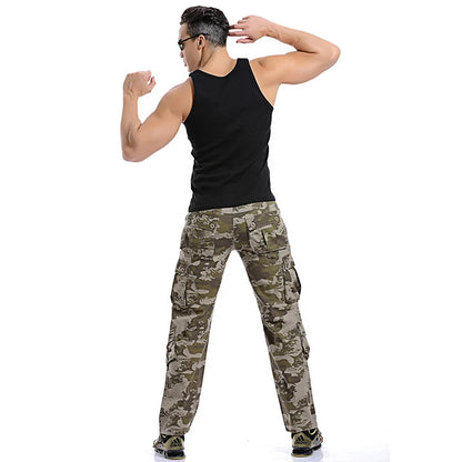 2025 High Quality Men's Cargo Pants Casual Loose Multi Pocket Cotton Pants Long Trousers for Men Camo Joggers Plus Size 28-40