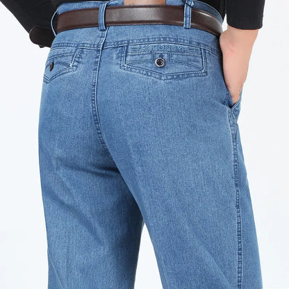 New Arrival Stretch Jeans for Men Spring Autumn Male Casual High Quality Cotton Regular Fit Denim Pants Dark Blue Baggy Trousers