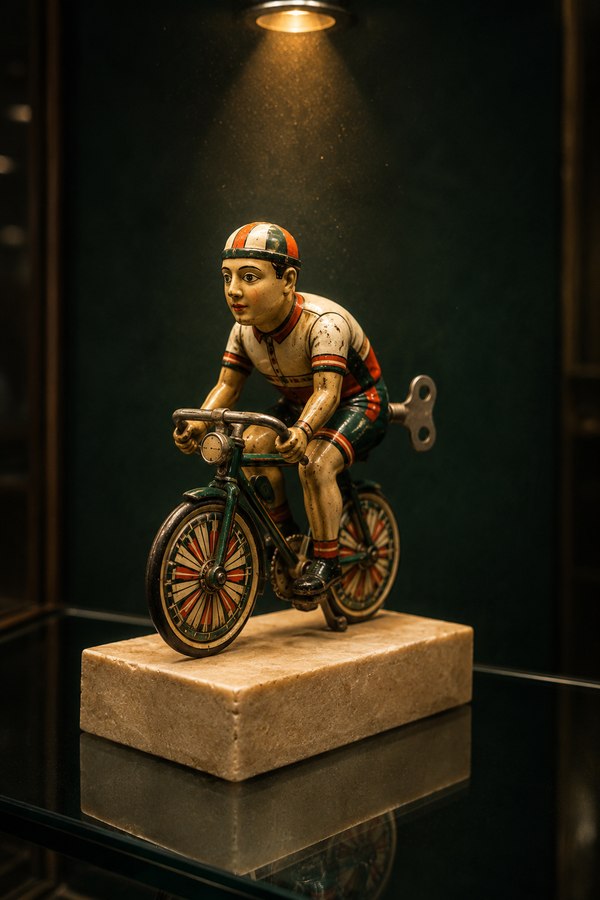 Ciclista de Hojalata — pieza de vitrina VITRINA