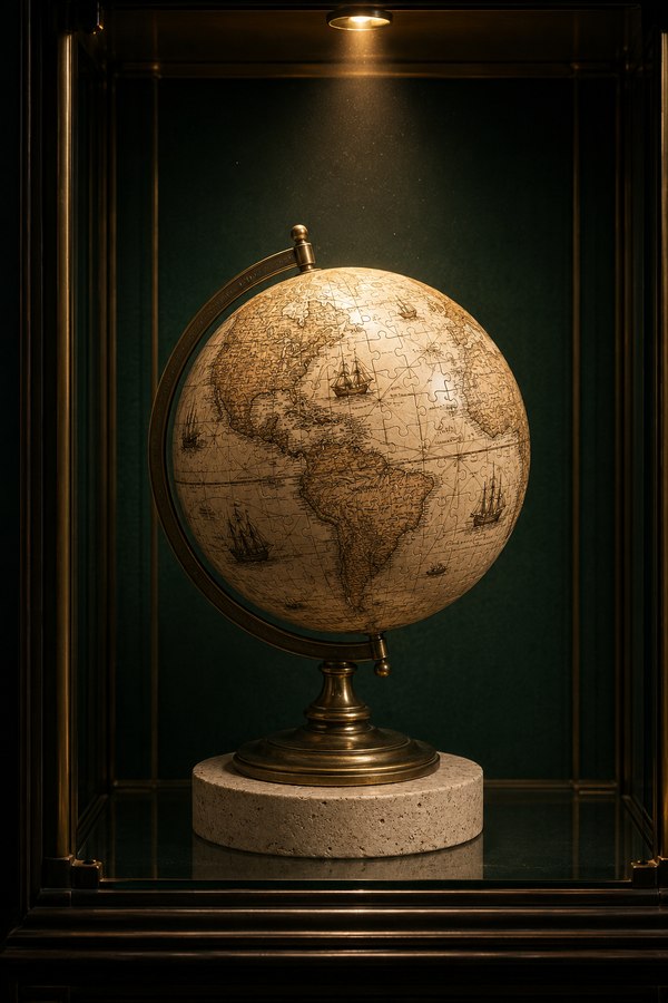 Globo Terráqueo 1889 — pieza de vitrina VITRINA